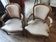 2 magnificent cabriolet armchairs in Louis XV style – Cream leather