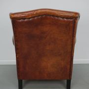 Vintage Dutch club chair in cognac leather, 1970s
