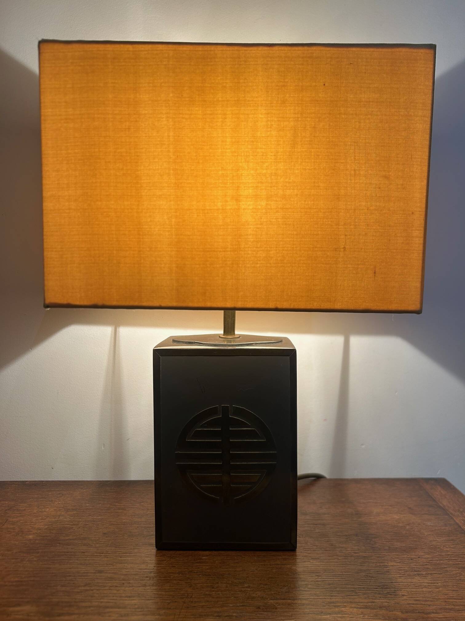 lampe en acier et laiton années 70