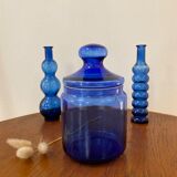 Vintage cobalt blue glass jar