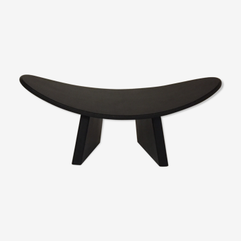 Black wood Shoggi stool designed by Alain Gaubert, 1980, France