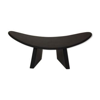 Tabouret Shoggi en bois laqué noir design par Alain Gaubert, année 1980, France