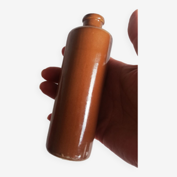Petit vase soliflore grès céramique marron