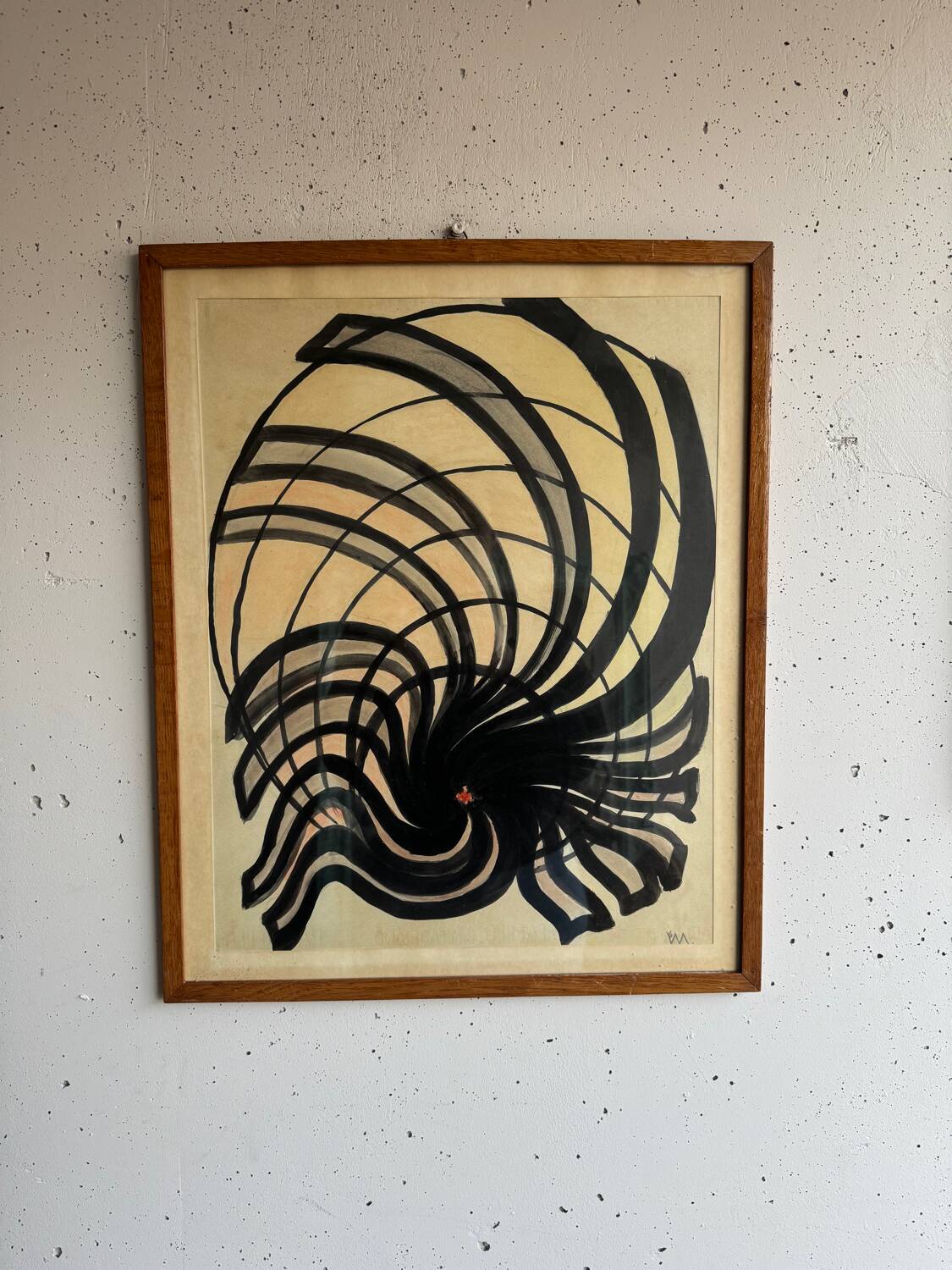 Abstract – dynamic black composition on a beige background