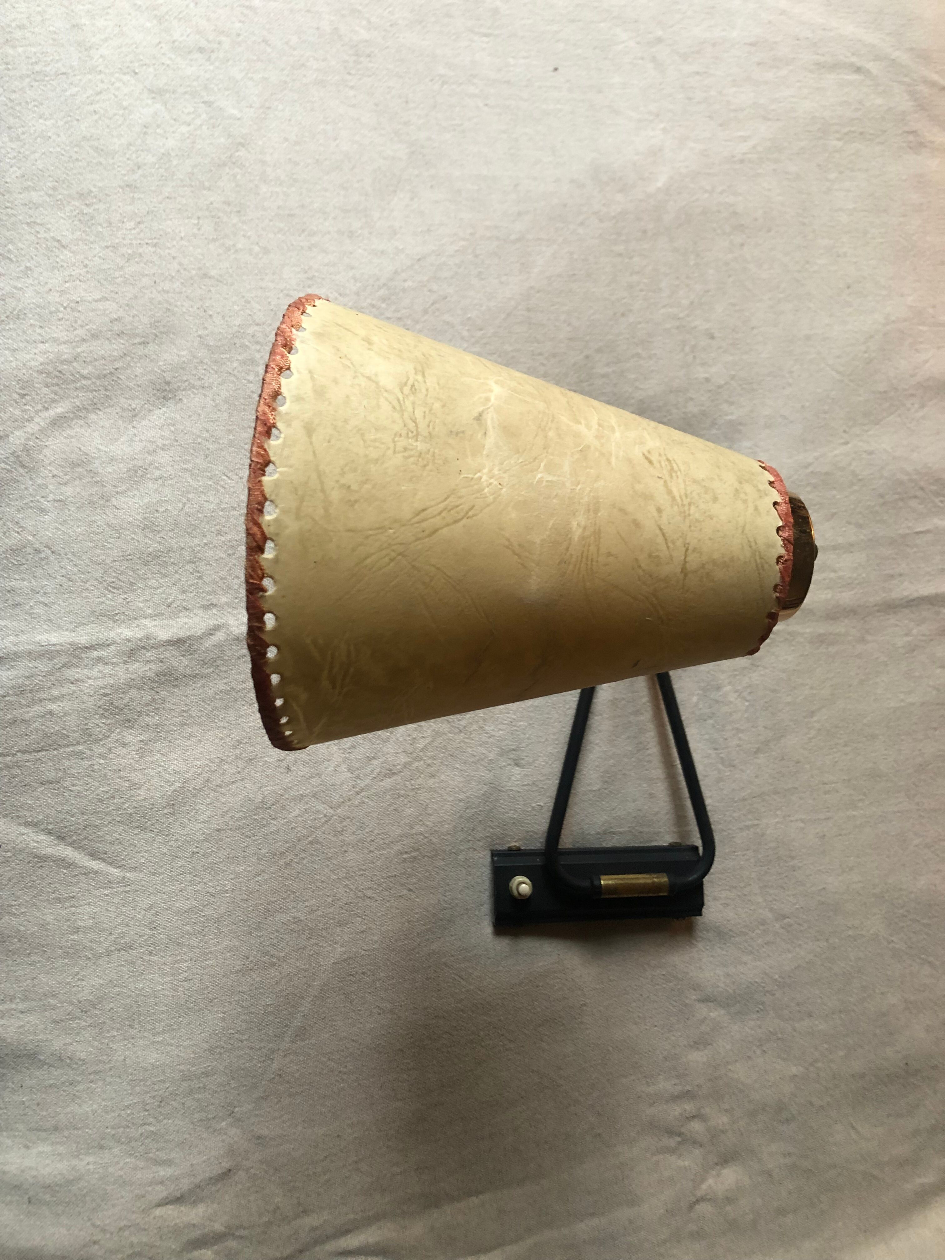 Wall lamp 2 black metal arms 60s