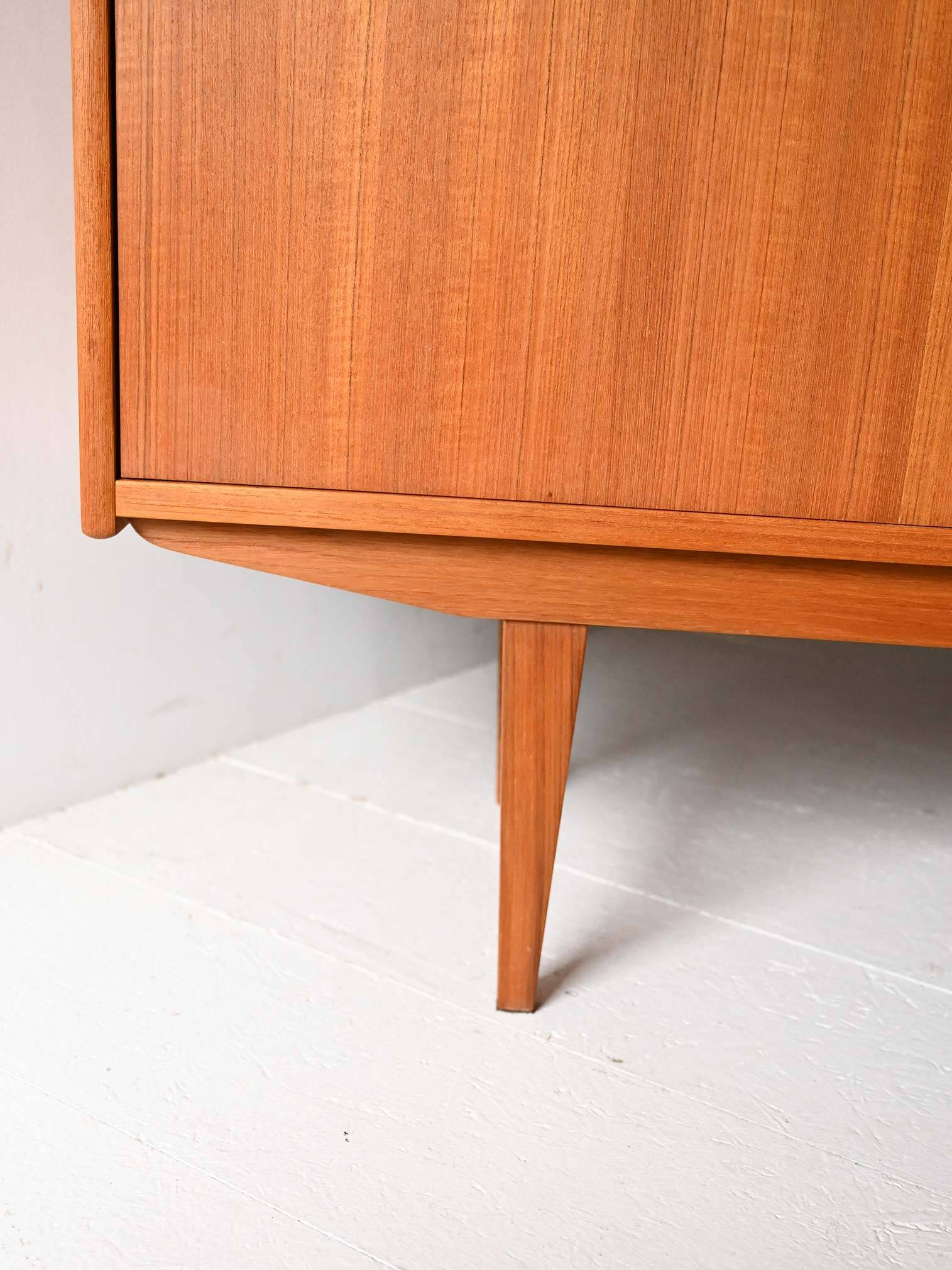 Vintage Scandinavian teak sideboard with five drawers