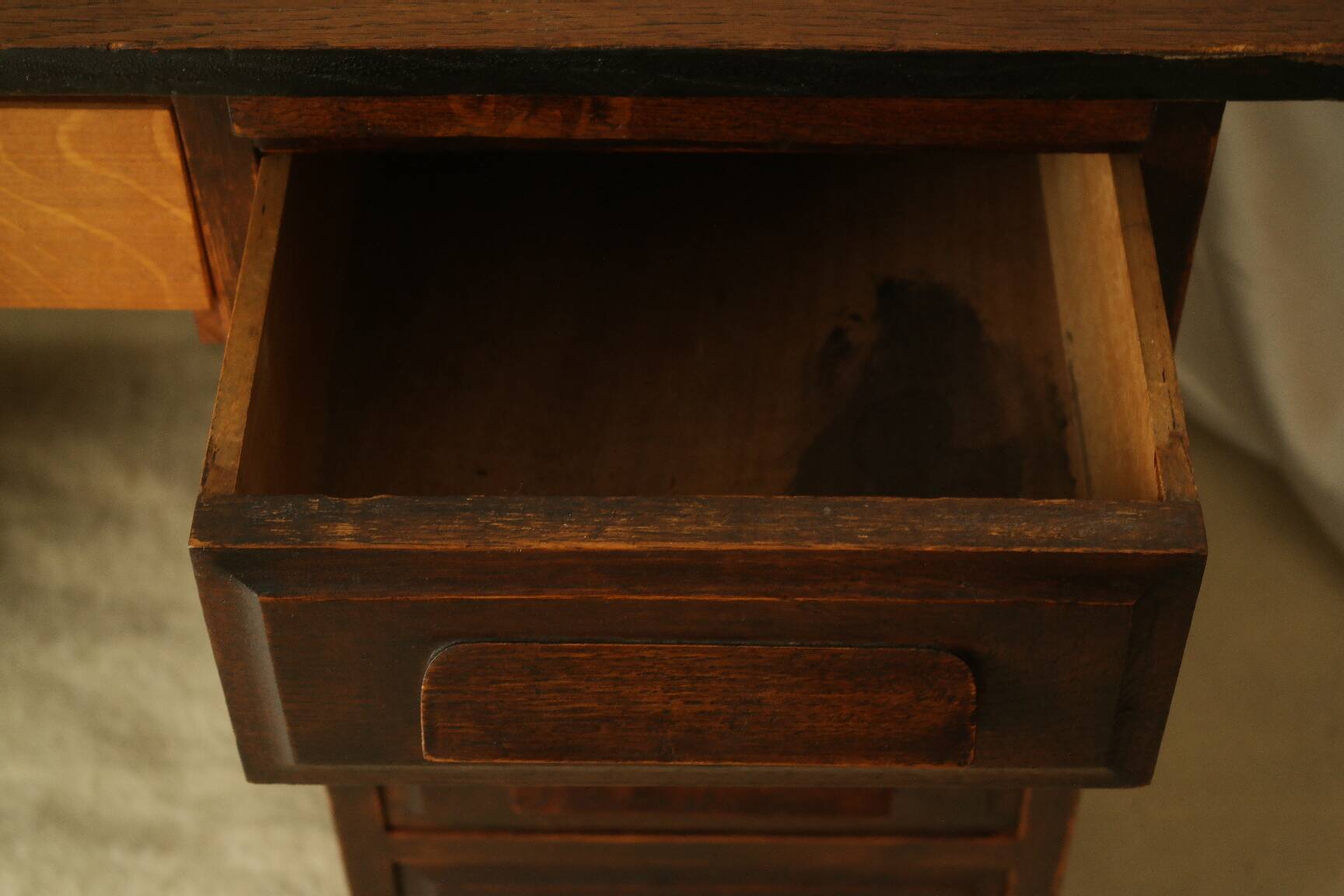 Vintage oak pedestal desk