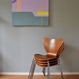 Set of Four Teak 3107 Dining Chairs by Arne Jacobsen for Fritz Hansen Denmark