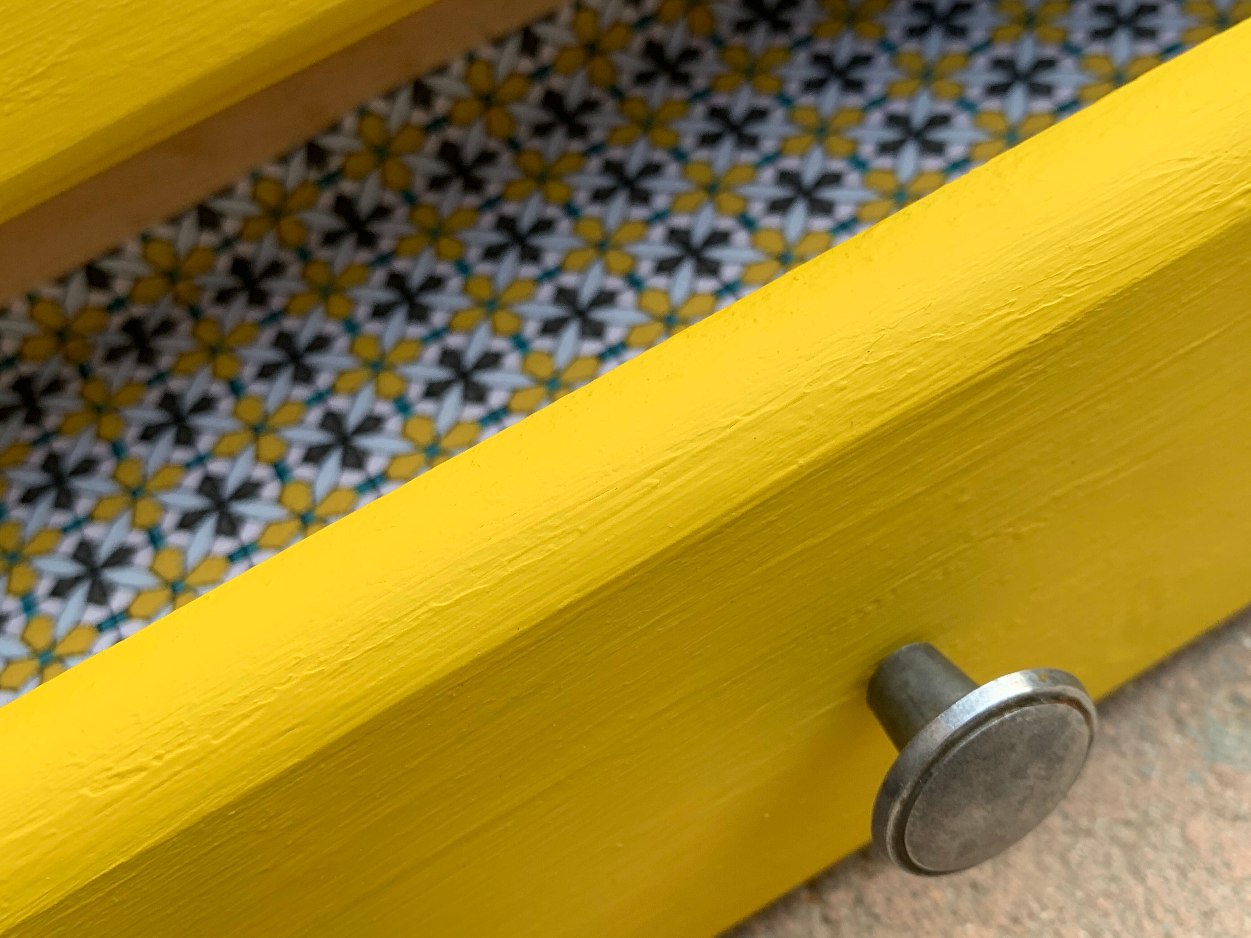Powdered yellow medicine cabinet