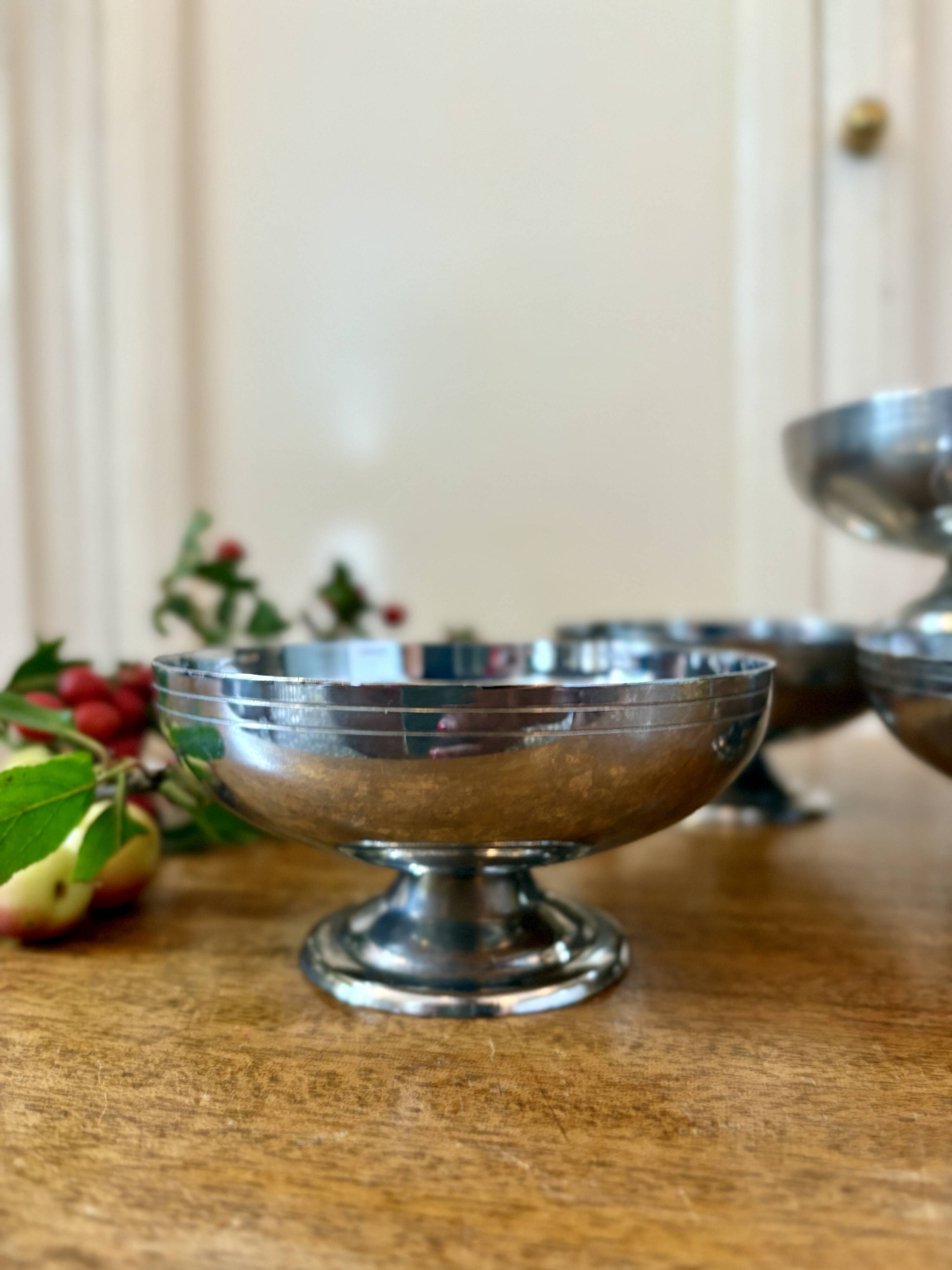 Set of 8 vintage stainless steel cups