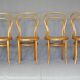 Lot de 4 chaises Kohn bistrot n°30 de 1910, assise bois