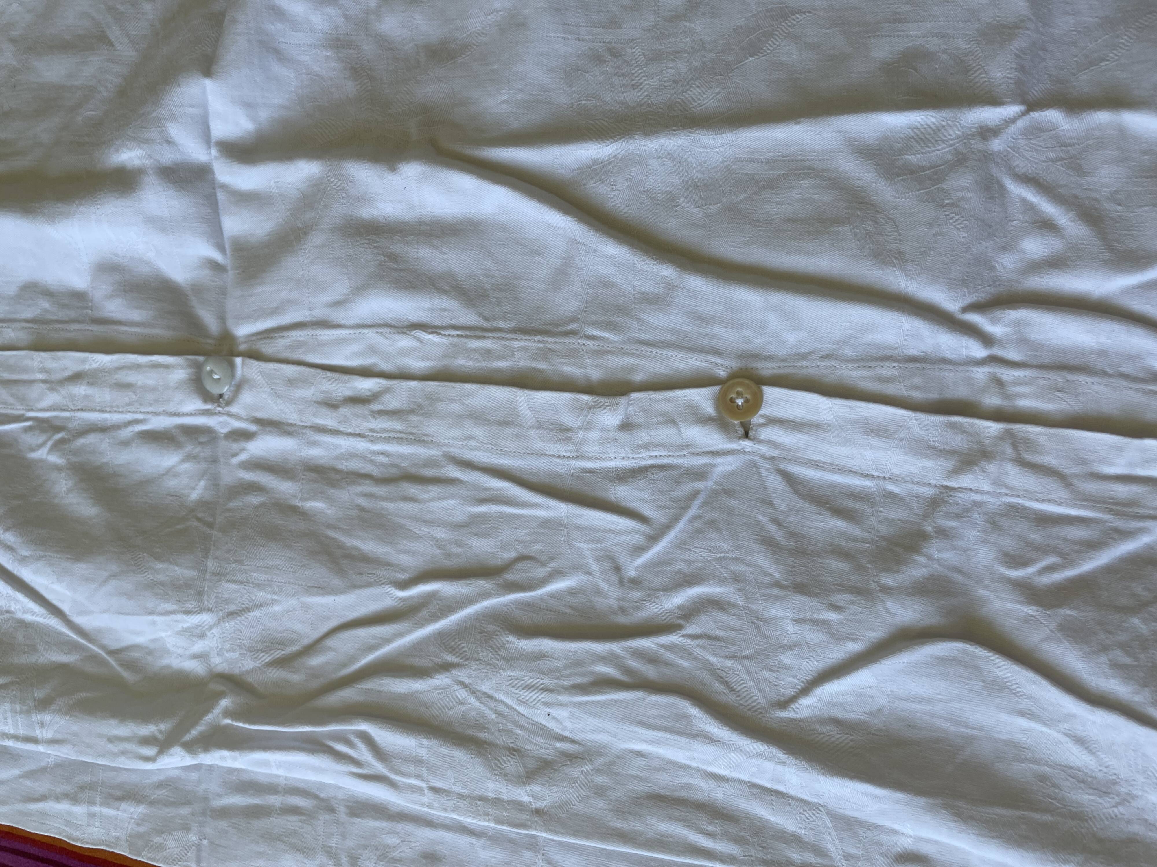 Large vintage pillowcase, retro bedding collection white (1.20)
