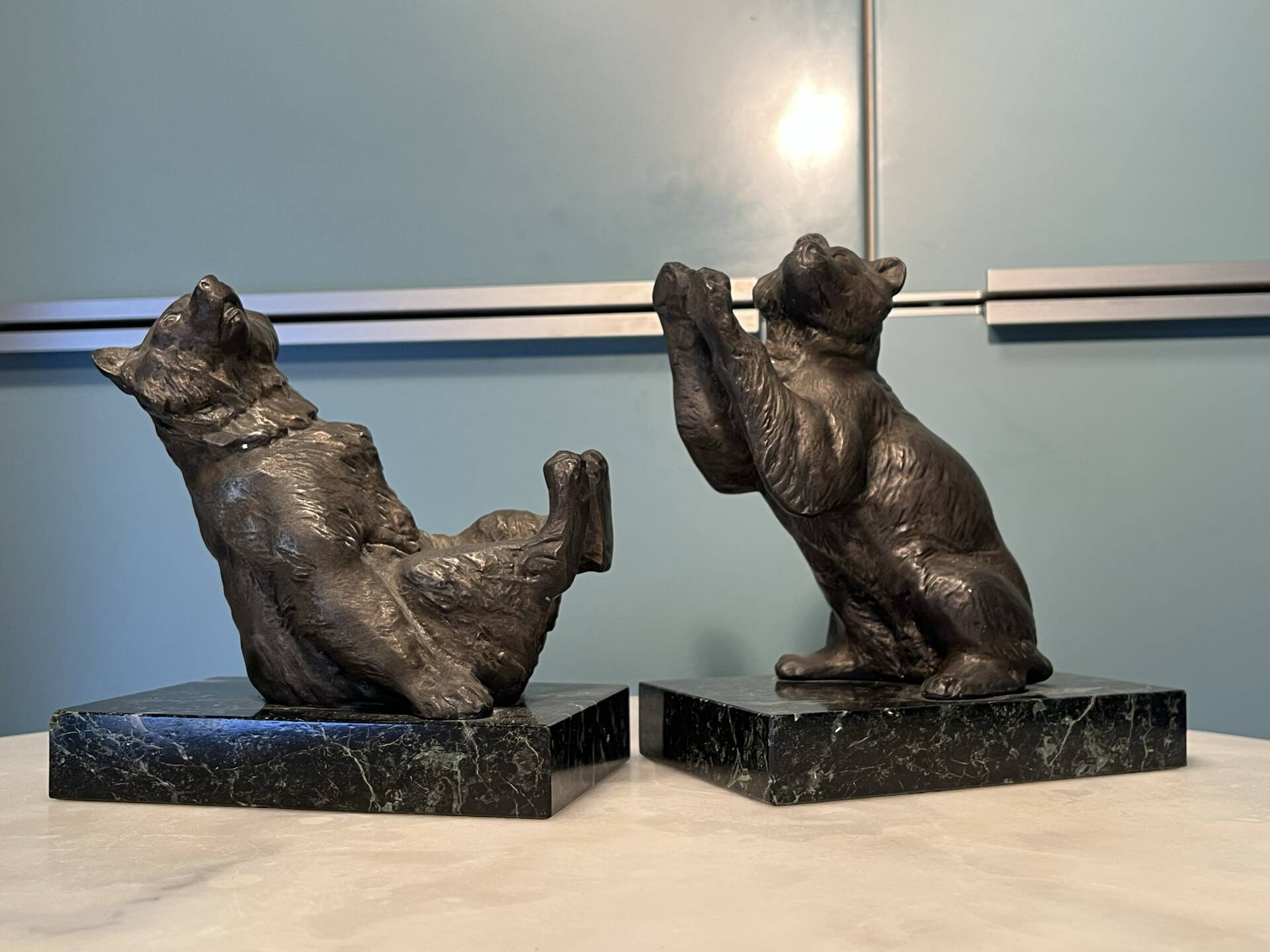 Pair of bear bookends by Thomas Cartier