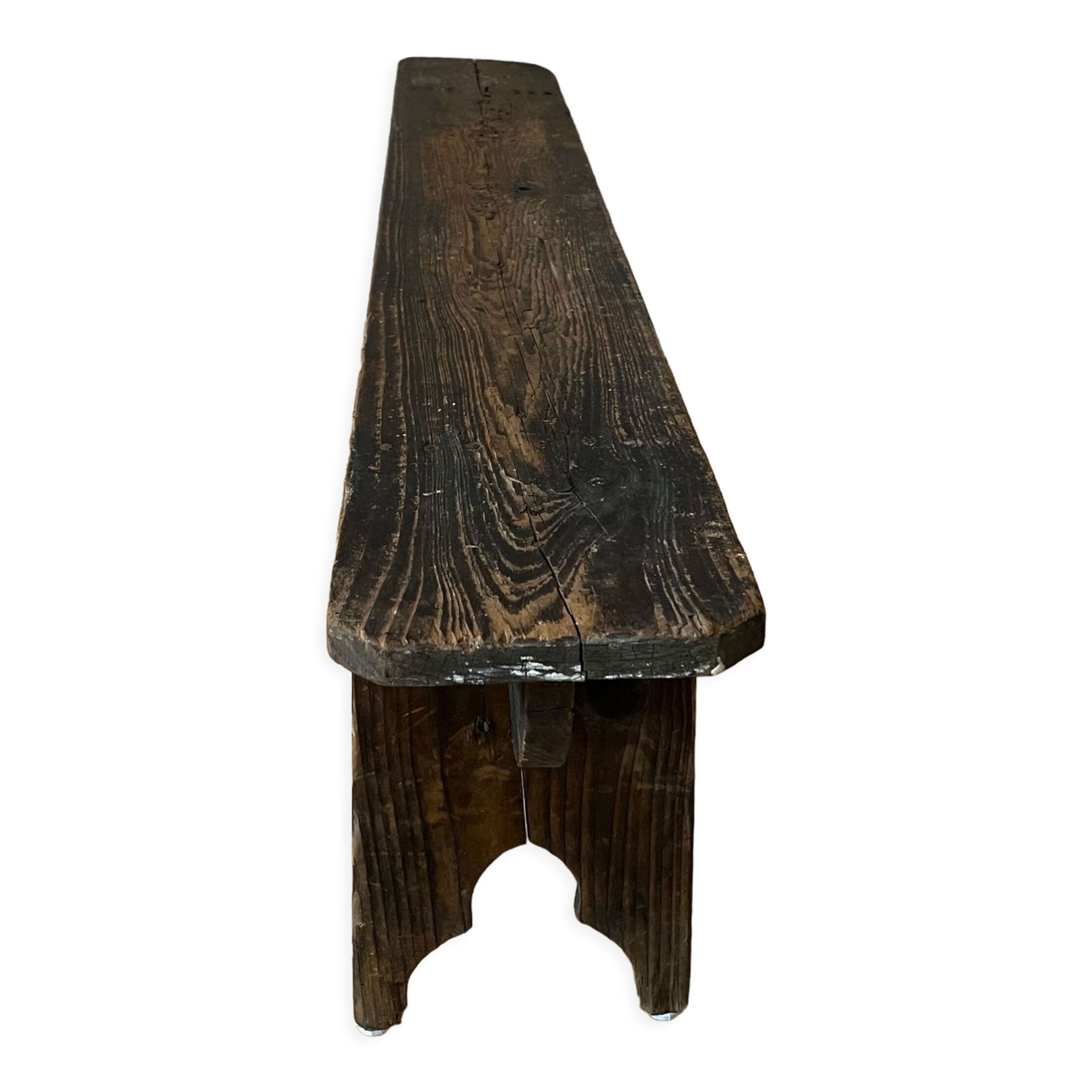 Old bench in raw wood