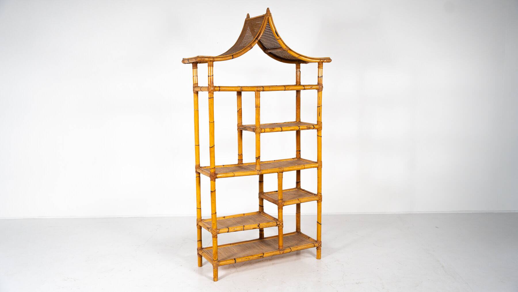 Mid-Century Modern Bamboo Shelve, Italy, 1970s