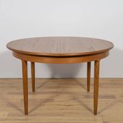 Mid-Century Round Teak Extendable Dining Table, United Knigdom, 1960s