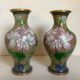 Pair of cloisonné enamel vases
