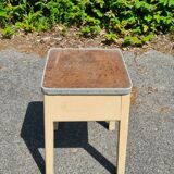 Old stool shoeshine chest / formica / 1950s