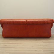 Canapé en cuir rouge, design italien, années 1970, fabricant : PelleRossi