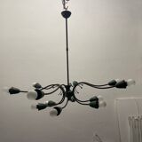 Italian Bronze Green Chandelier 1950’s