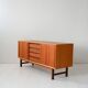 Vintage Scandinavian teak sideboard with metal-lined drawers