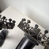 Black metal brutalist wall lights