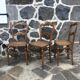 Set de 5 chaises bistrot cannées