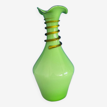 Apple green decorative glass vase