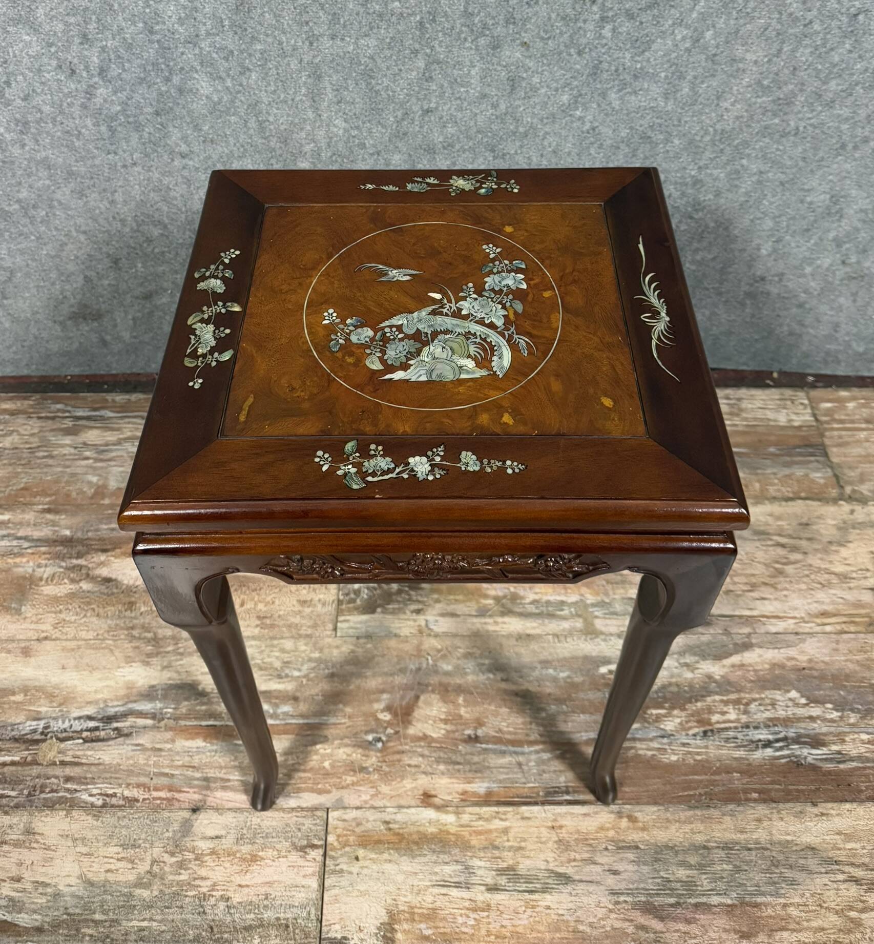 China 20th century: mahogany and burl saddle circa 1950