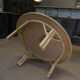 Table basse ronde en rotin 1960