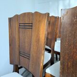 Set 6 chaises art déco chêne 1940