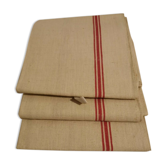 Lot of 3 red-bedding tea towels
