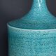 Paire de lampes de table en céramique bleue vintage française des années 1970