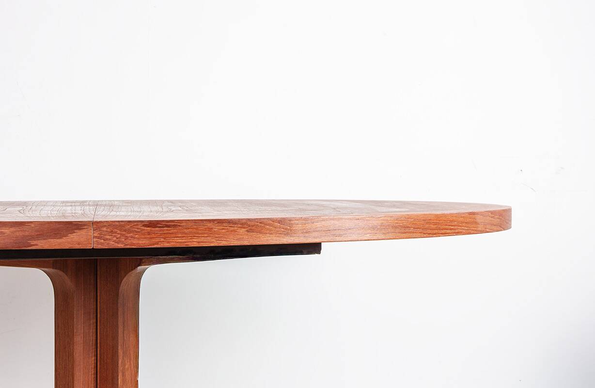 Very large Danish dining table in teak, oval and extendable, Dyrlund.