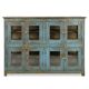 Glazed sideboard in patinated solid wood