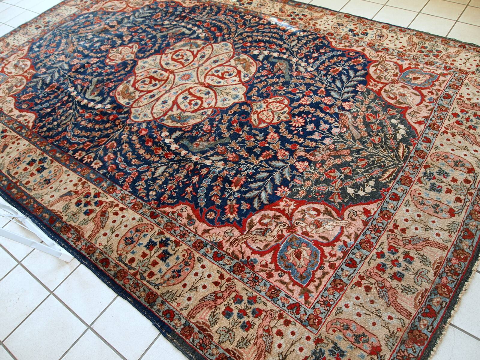 Tapis antique fait main Tabriz persan 190cm x 292cm (1920s)