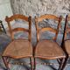Set of 4 antique dining chairs with caned seats, beech, France, circa 1900–1920.