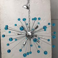 Chandelier murano glass sputnik blue italian handmade