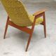 Pair of yellow and green resin and wood armchairs by Miroslav Navratil