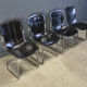Vintage dining chairs by Willy Rizzo for Cidue set of 4, 1970s