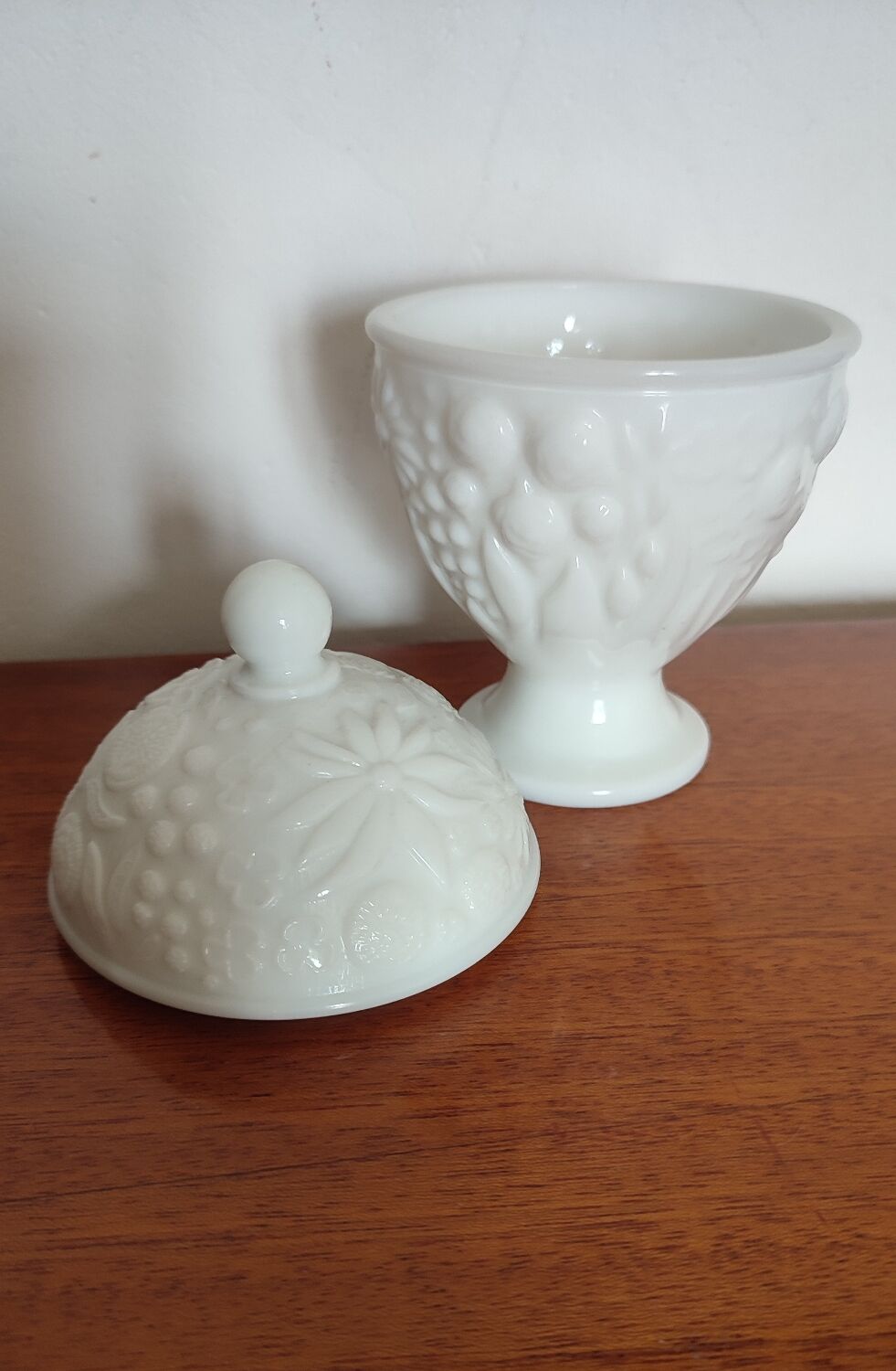Avon pot on milk glass base