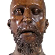 Life-size carved wooden man's head – Southern Europe, circa 1700