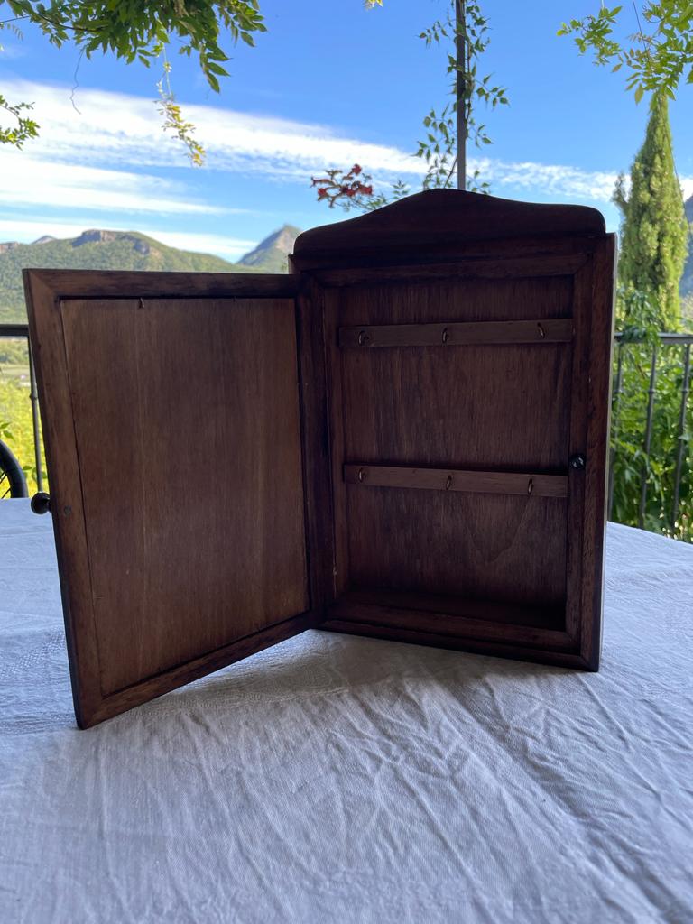 Small walnut key cabinet