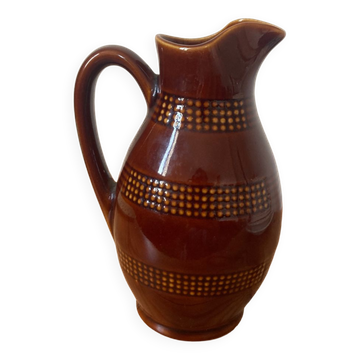 Vintage brown stoneware pitcher from Berry
