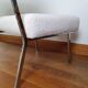 Armchair 60s chrome metal fabric buckle