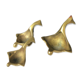 Suite of bronze "swan" ashtrays