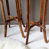Pair of rattan vintage stool