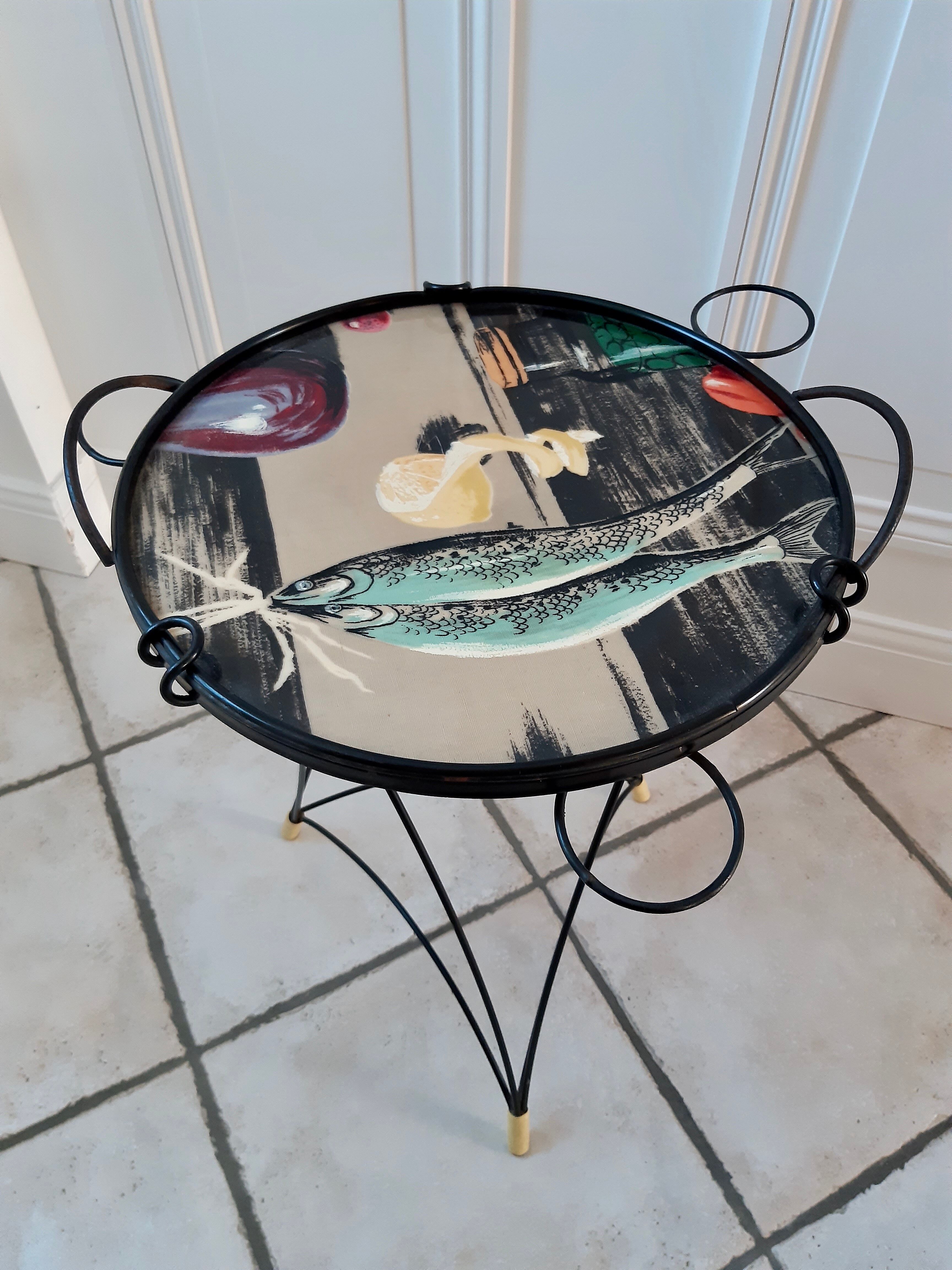 60s fish coffee table