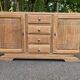 Enfilade Art Deco buffet by Charles Dudouyt, stripped in solid oak, 1930.