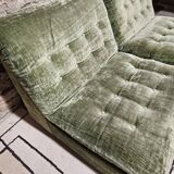 Paire de chauffeuse velour vintage 1970"